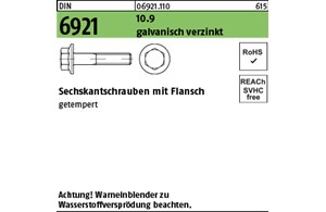 DIN 6921 10.9 galvanisch verzinkt Sechskantschrauben mit Flansch 