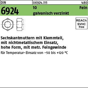 DIN 6924 10 M 10 x 1 galv. verzinkt gal Zn S