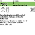 ISO 7040 8 galvanisch verzinkt Sechskantmuttern mit Klemmteil, mit nichtmetallis