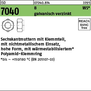 ISO 7040 8 M 5 galv. verzinkt, m. braunem Ring gal Zn S
