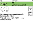 ISO 7042 10 galvanisch verzinkt Sechskantmuttern mit Klemmteil, Ganzmetallmutter