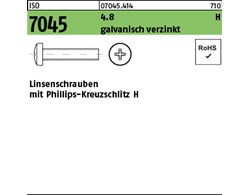 ISO 7045 4.8 H galvanisch verzinkt Linsenschrauben mit Phillips-Kreuzschlitz H