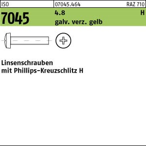 ISO 7045 4.8 M 5 x 12 -H galv. verzinkt gelb chrom. gal ZnC S
