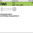 ISO 7045 4.8 H galv. verz. gelb Linsenschrauben mit Phillips-Kreuzschlitz H