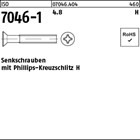 ISO 7046-1 4.8 H Senkschrauben mit Phillips-Kreuzschlitz H