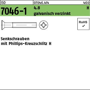 ISO 7046 -1 4.8 M 4 x 18 -H galv. verzinkt gal Zn S