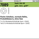 ISO 7089 Stahl 200 HV galv. verz. gelb Flache Scheiben, normale Reihe, Produktkl