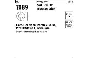 ISO 7089 Stahl 200 HV nitrocarburiert (salzbadnitriert) Flache Scheiben, normale