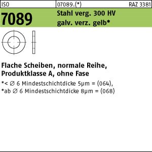 ISO 7089 Stahl 4 ( 4,3 x 9 x 0,8) 300 HV, gal ZnC gal ZnC S