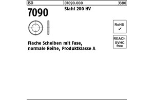 ISO 7090 Stahl 200 HV Flache Scheiben mit Fase, normale Reihe, Produktklasse A