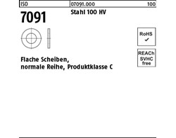 ISO 7091 Stahl 100 HV Flache Scheiben, normale Reihe, Produktklasse C