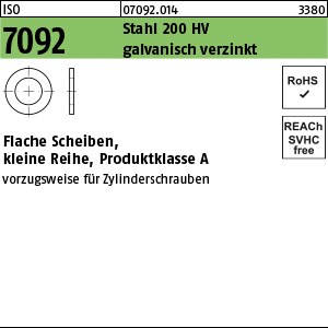 ISO 7092 St. 2 ( 2,2 x 4,5 x 0,3) 200 HV, galv. verzinkt gal Zn S