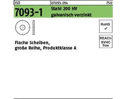 ISO 7093-1 Stahl 200 HV galvanisch verzinkt Flache Scheiben, große Reihe, Produk