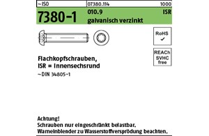 ~ISO 7380-1 010.9 ISR galvanisch verzinkt Flachkopfschrauben, mit Innensechsrund