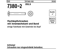 ISO 7380-2 010.9 Flachkopfschrauben mit Innensechskant und Bund