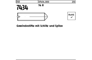 ISO 7434 14 H Gewindestifte mit Schlitz und Spitze 
