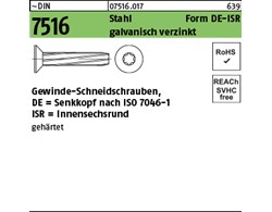 ~DIN 7516 Stahl Form DE-ISR galvanisch verzinkt Gewinde-Schneidschrauben mit Sen