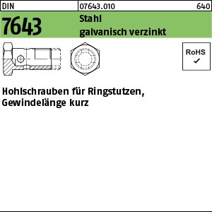 DIN 7643 St. 6 - 3 M 10 x 1 galv. verzinkt gal Zn S