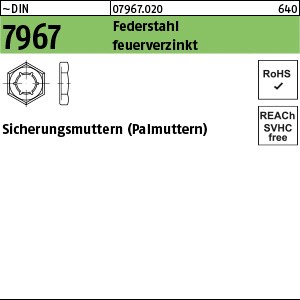 DIN 7967 Federstahl M 8 feuerverzinkt tZn S