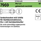 DIN 7969 Mu 4.6 SB galvanisch verzinkt Senkschrauben mit Schlitz für Stahlkonstr