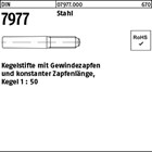 DIN 7977 Stahl Kegelstifte mit Gewindezapfen und konstanter Zapfenlänge, Kegel 1