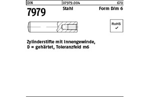 DIN 7979 Stahl Form D/m 6 Zylinderstifte mit Innengewinde, gehärtet, Toleranzfel