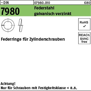 DIN 7980 Federstahl 3 galv. verzinkt gal Zn S