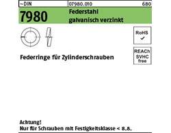 ~DIN 7980 Federstahl galvanisch verzinkt Federringe für Zylinderschrauben 