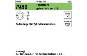 ~DIN 7980 Federstahl galvanisch verzinkt Federringe für Zylinderschrauben 