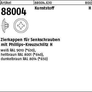 ART 88004 Kappen 2 x 12/3,5-5 für Kreuzschlitz H, weiß Kunstst S