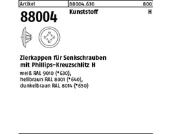 Artikel 88004 Kunststoff KS-H, weiß Zierkappen für Senkschrauben mit Phillips-Kr