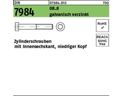 DIN 7984 08.8 galvanisch verzinkt Zylinderschrauben mit Innensechskant, niedrige