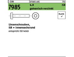 ~DIN 7985 4.8 ISR galvanisch verzinkt Linsenschrauben mit Innensechsrund