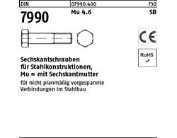 DIN 7990 Mu 4.6 SB Sechskantschrauben mit Sechskantmutter für Stahlkonstruktione
