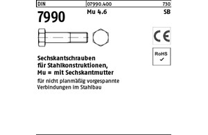 DIN 7990 Mu 4.6 SB Sechskantschrauben mit Sechskantmutter für Stahlkonstruktione