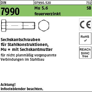 DIN 7990 Mu 5.6 / CE U M 12 x 35 feuerverzinkt tZn S