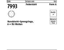 DIN 7993 Federstahl Form A Runddraht-Sprengringe für Wellen 