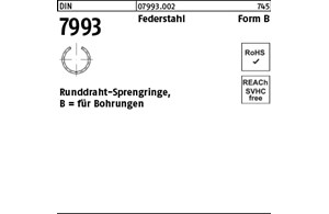 DIN 7993 Federstahl Form B Runddraht-Sprengringe für Bohrungen 