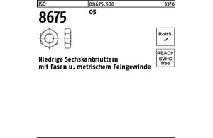 ISO 8675 05 Niedrige Sechskantmuttern mit Fasen und metrischem Feingewinde