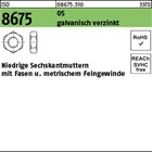 ISO 8675 05 galvanisch verzinkt Niedrige Sechskantmuttern mit Fasen und metrisch