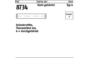 ISO 8734 Stahl gehärtet Typ A Zylinderstifte, Toleranzfeld m6, durchgehärtet