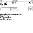 ISO 8736 Stahl Typ A Kegelstifte mit Innengewinde, Kegel 1 : 50, geschliffen