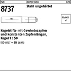 ISO 8737 Stahl ungehärtet Kegelstifte mit Gewindezapfen und konstanten Zapfenlän