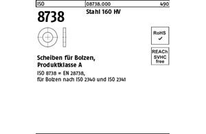 ISO 8738 Stahl 160 HV Scheiben für Bolzen, Produktklasse A 