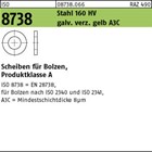 ISO 8738 Stahl 160 HV galv. verz. gelb A3C Scheiben für Bolzen, Produktklasse A 