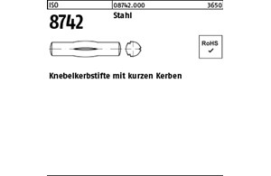 ISO 8742 Stahl Knebelkerbstifte mit kurzen Kerben 
