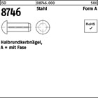 ISO 8746 Stahl Form A Halbrundkerbnägel, mit Fase 