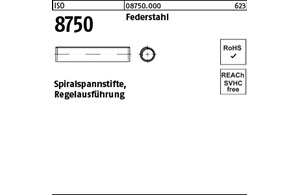 ISO 8750 Federstahl Spiralspannstifte, Regelausführung 