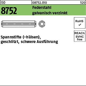 ISO 8752 Federstahl 3 x 10 galv. verzinkt gal Zn S
