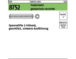 ISO 8752 Federstahl galvanisch verzinkt Spannstifte (-hülsen), geschlitzt, schwe